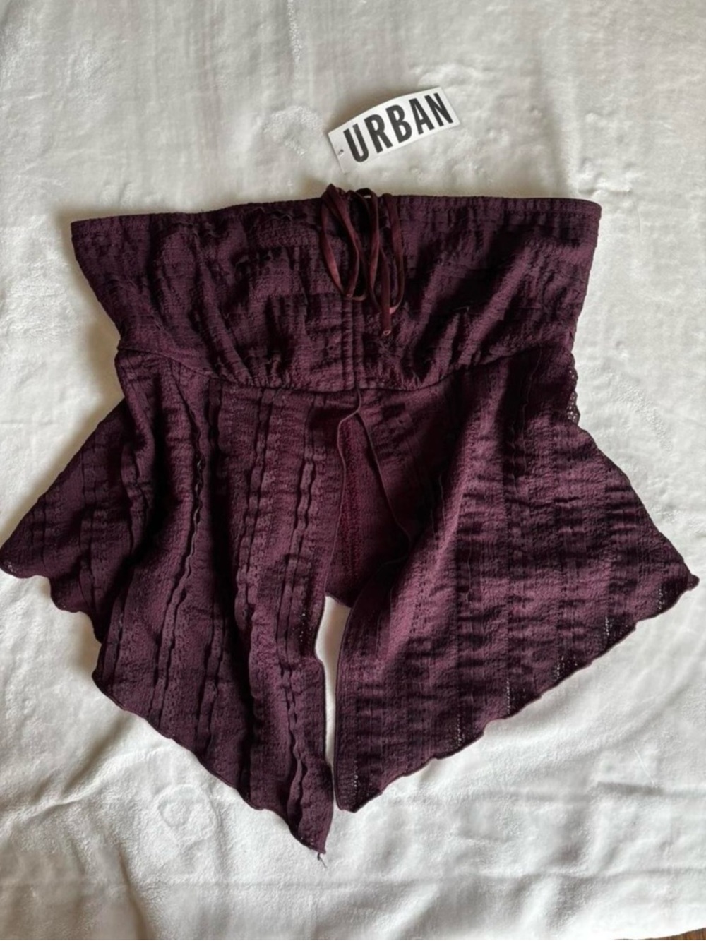 Urban Outfitters Chocolate Strapless Textured Tube Top